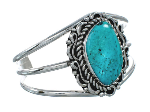 Genuine Navajo Large Turquoise Sterling Silver Cuff Bracelet NN20523